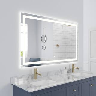 ARPELLA Lumina 70 in. x 36 in. Frameless LED Wall Mounted Lighted Vanity Mirror with Built-In Dimmer and Anti-Fog Feature LEDSM2070