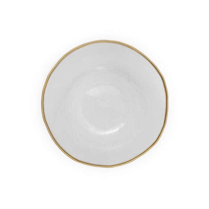 Set of 4 Clear Salad Plate with Gold Rim 8.25\