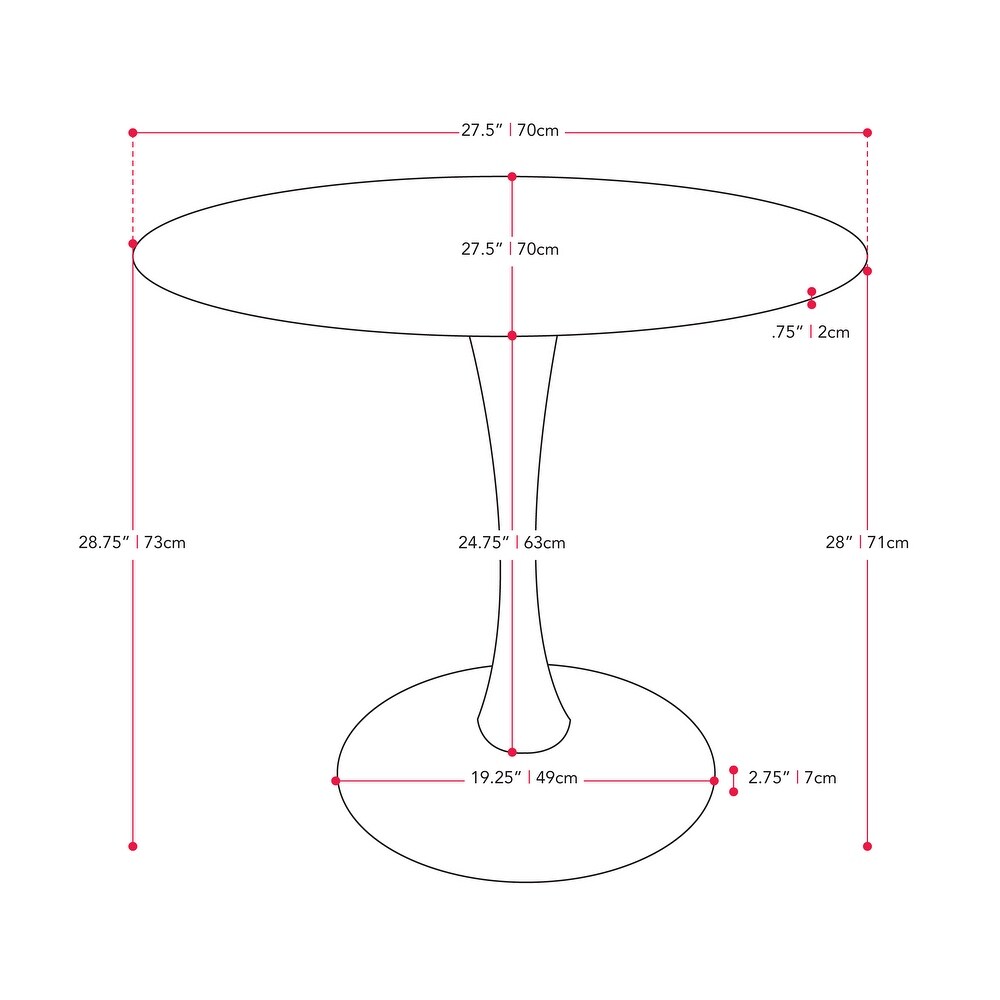 Round Bistro Table with Pedestal Base 28\