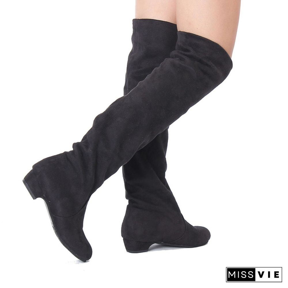 Winter Women Suede Over The Knee Thigh Knight Long Boots High Heels Shoes