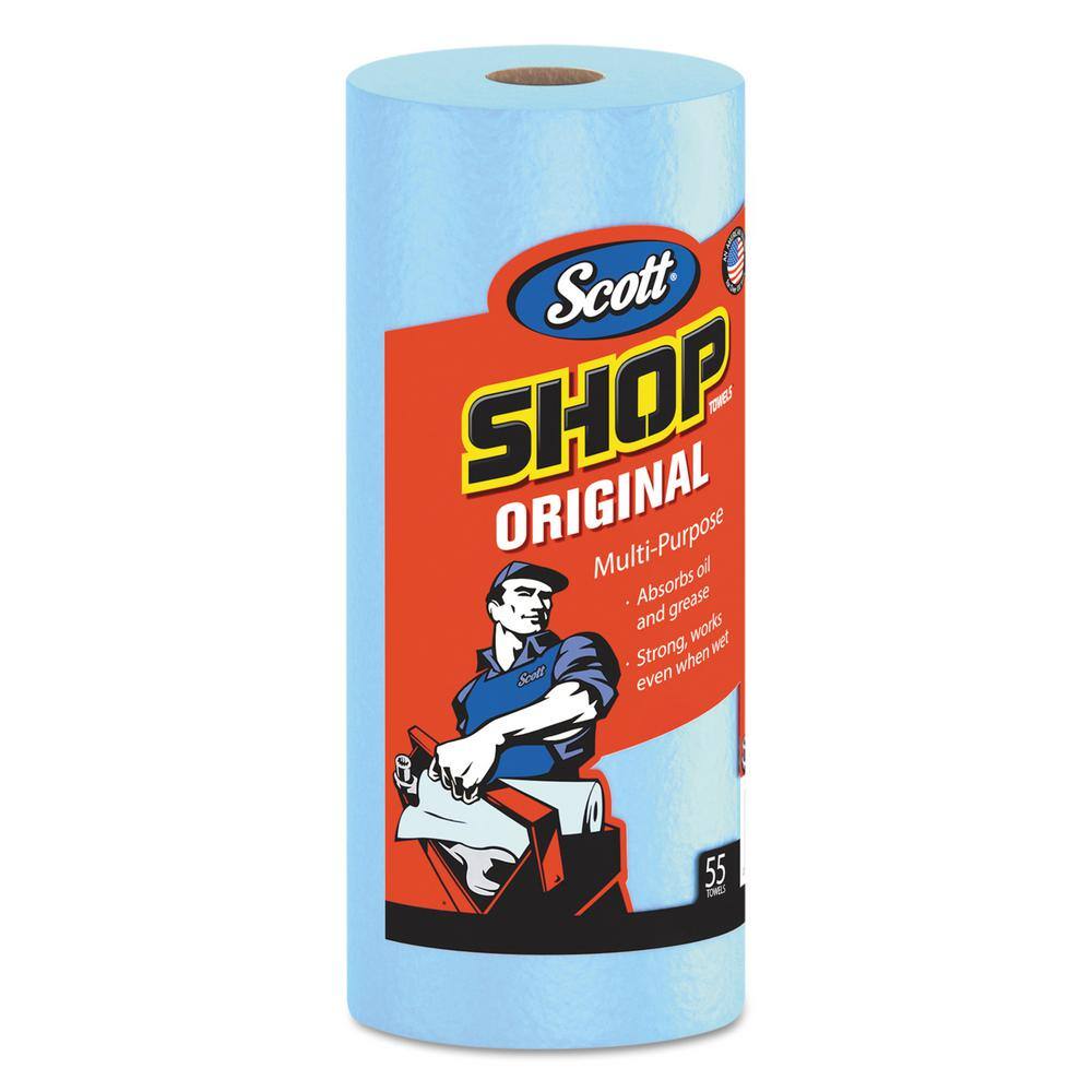 Scott Shop Towels Standard Roll 10.4 x 11 Blue (55 Sheets per Roll 30 Rolls per Carton) KCC75130