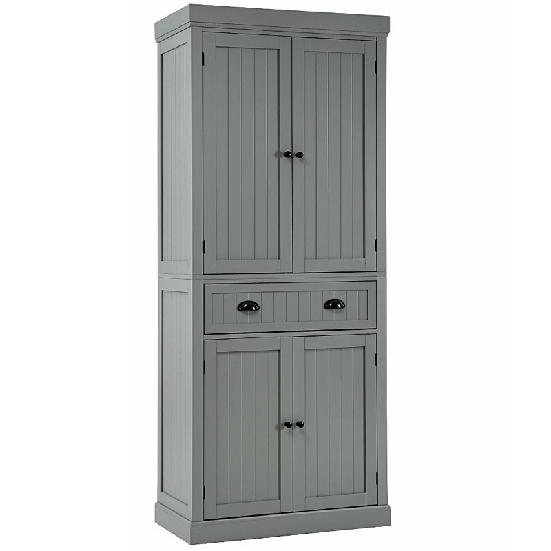 Cupboard Freestanding Kitchen Cabinet w/ Adjustable Shelves