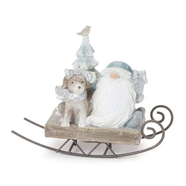 Gnome on Sled Figurine (Set of 2)