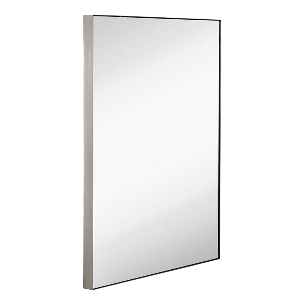 Contemporary Brushed Metal Wall Mirror (22