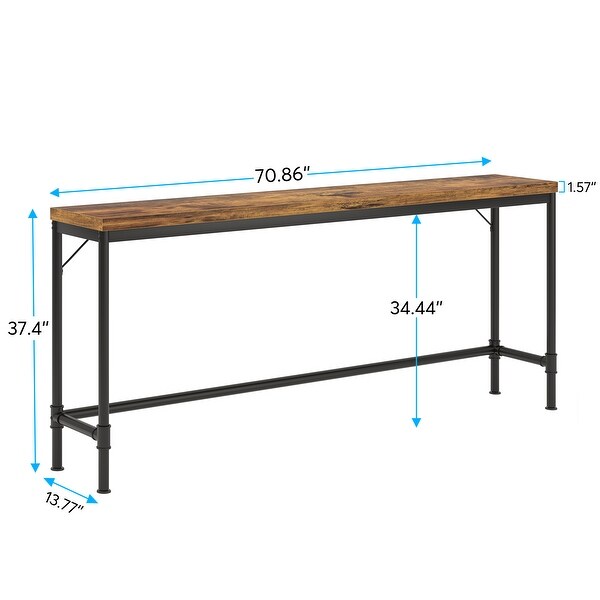 71-Inch Long Narrow Console Table， 37.4 Inches Height Bar Table