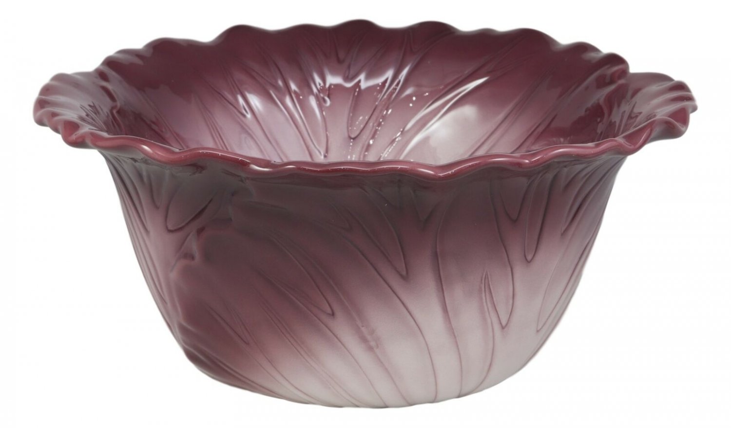 1 (12.75W) Home Decor Accent Red Cabbage Leaf Fruit Pasta Salad Serving Bowl Accent EBR02