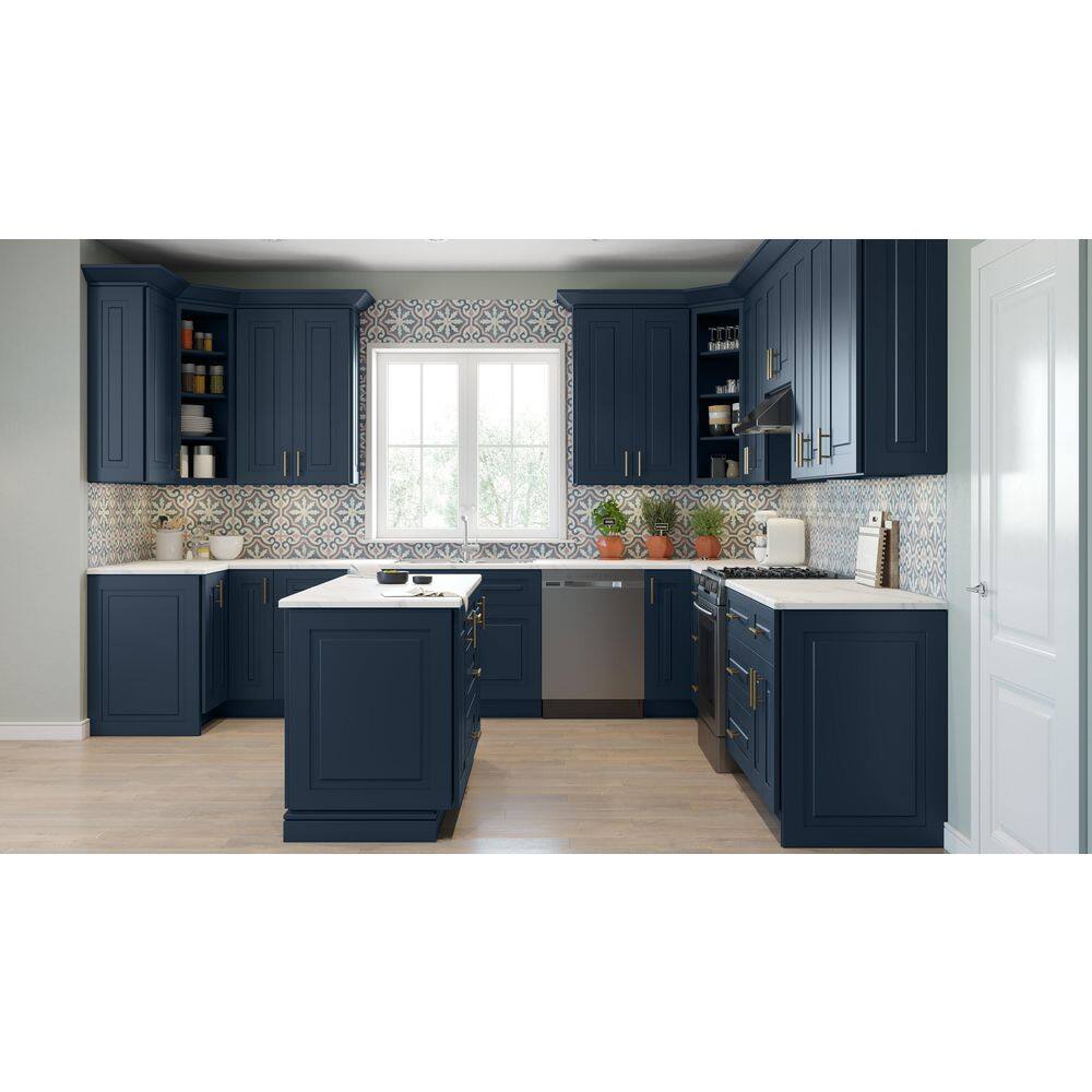 Home Decorators Collection Grayson 36 in. W x 24 in. D x 34.50 in. H in Mythic Blue Plywood Shaker Stock Assembled Base Kitchen Cabinet B36-GMB