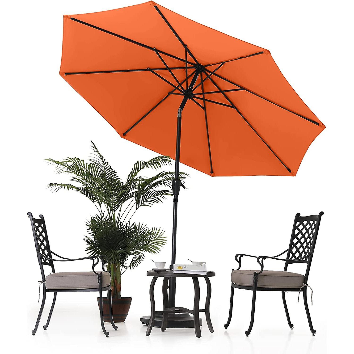 Patio Umbrella For Outdoor Market Table -8 Ribs (7.5ft，orange)