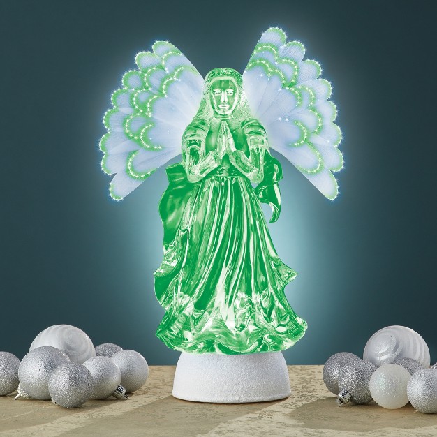 Collections Etc Fiber optic Color changing Angel Tabletop Decoration 7 25 X 5 25 X 13