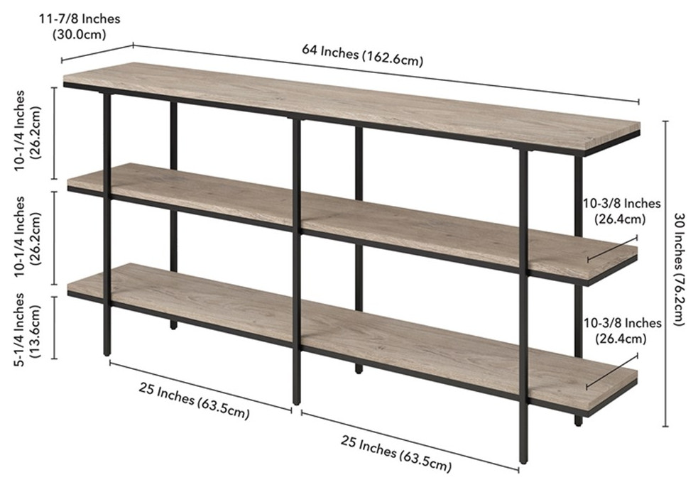 Maklaine Contemporary 64 quotSteel Console Table in Gray   Industrial   Console Tables   by Homesquare  Houzz