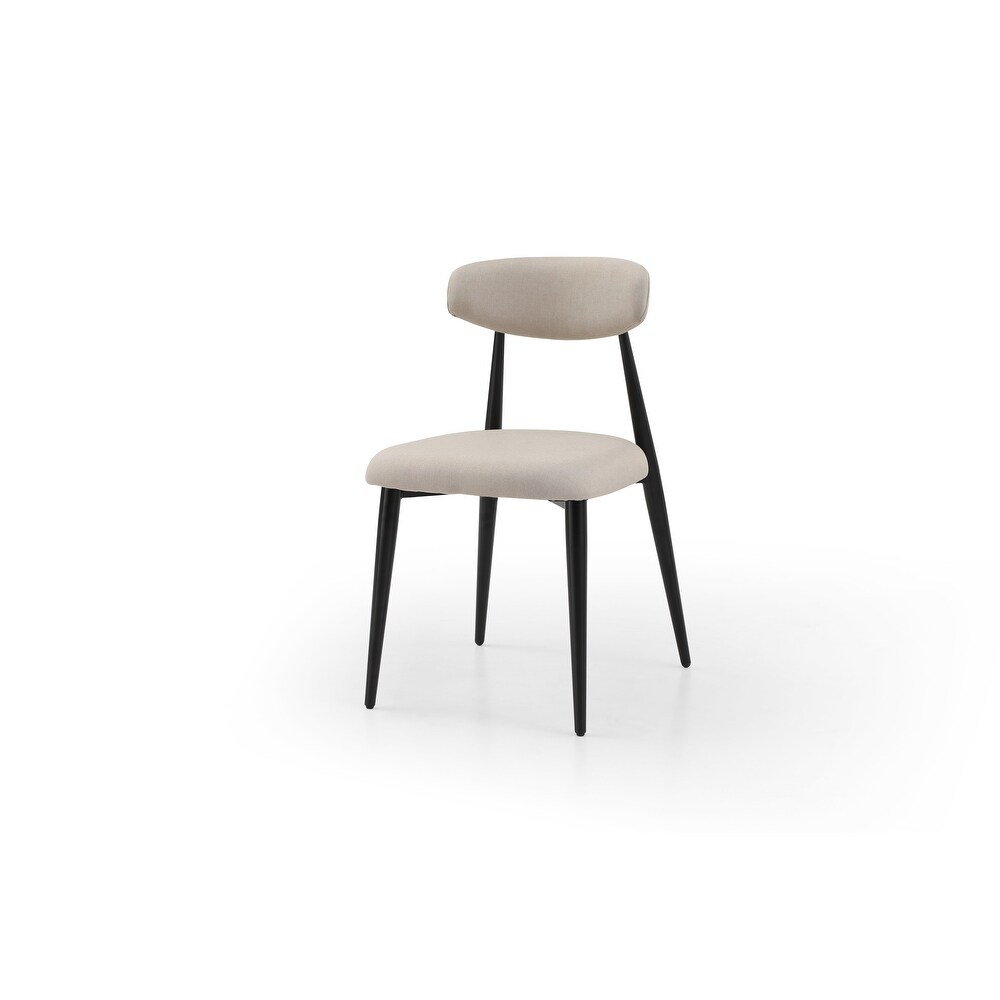 Recreational Dining Chairs Set of 4  Upholstered Dressing Chairs with Round Backrest and Metal Legs for Kitchen Terrace