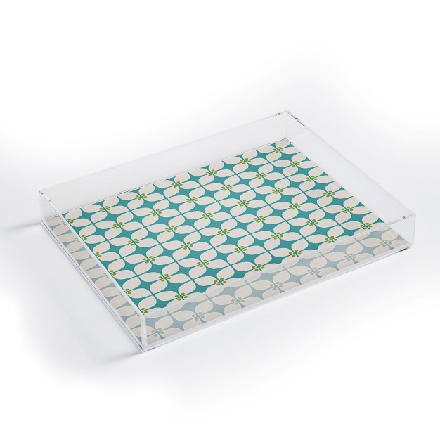 Caroline Okun Mid Century Modern Teal Acrylic Tray Deny Designs