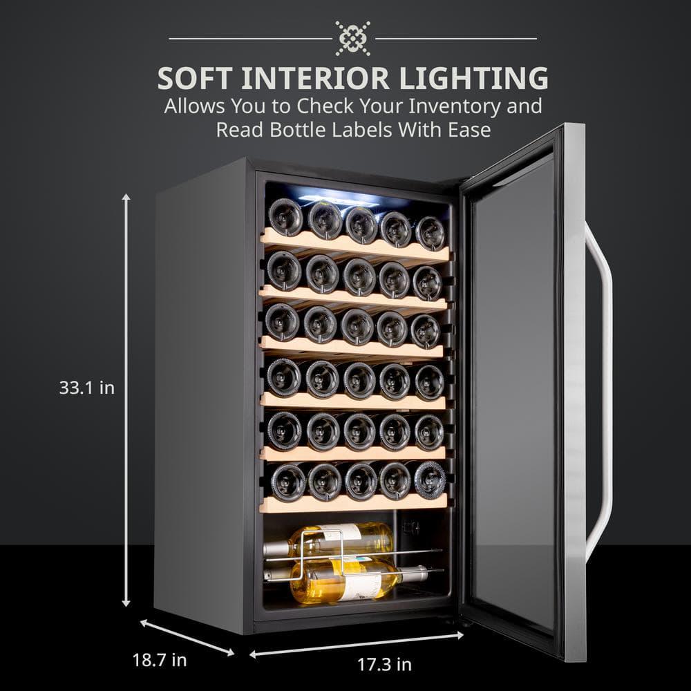 Ivation Wine Fridge Large Freestanding Wine Cooler Refrigerator 34 Bottles