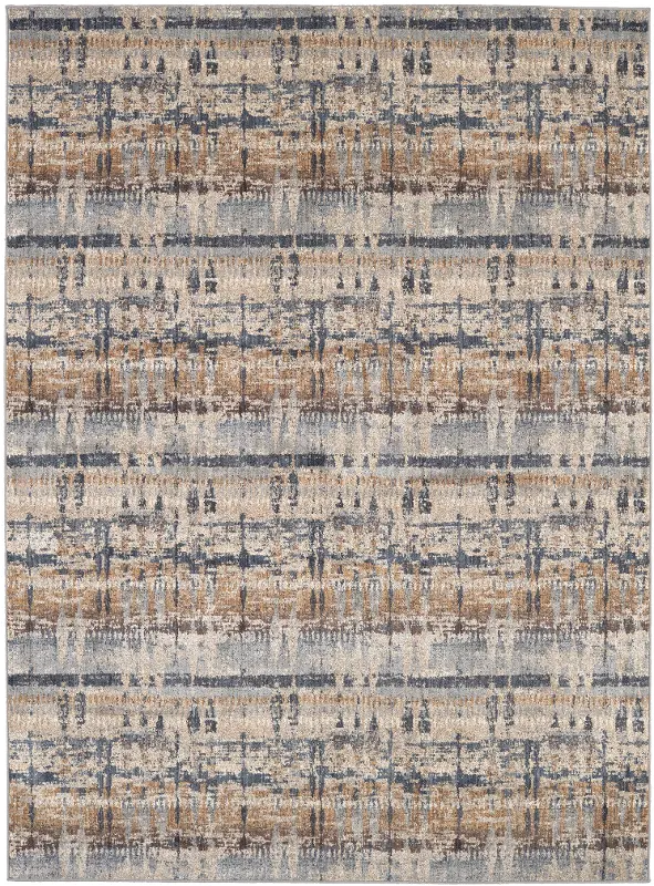 Scott Living Expressions 8 x 11 Kaleidoscopic Denim Blue Rug