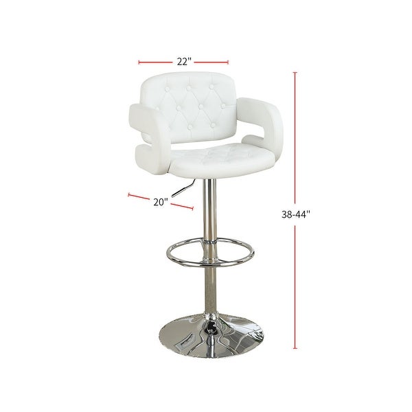 Adjustable Faux Leather Bar Stool with Armrests