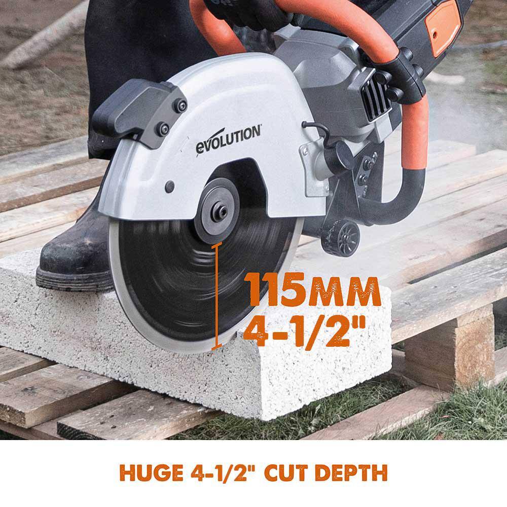 Evolution Power Tools 12 In. Electric Concrete Cut-Off Saw With 12 In. Diamond Blade R300DCT