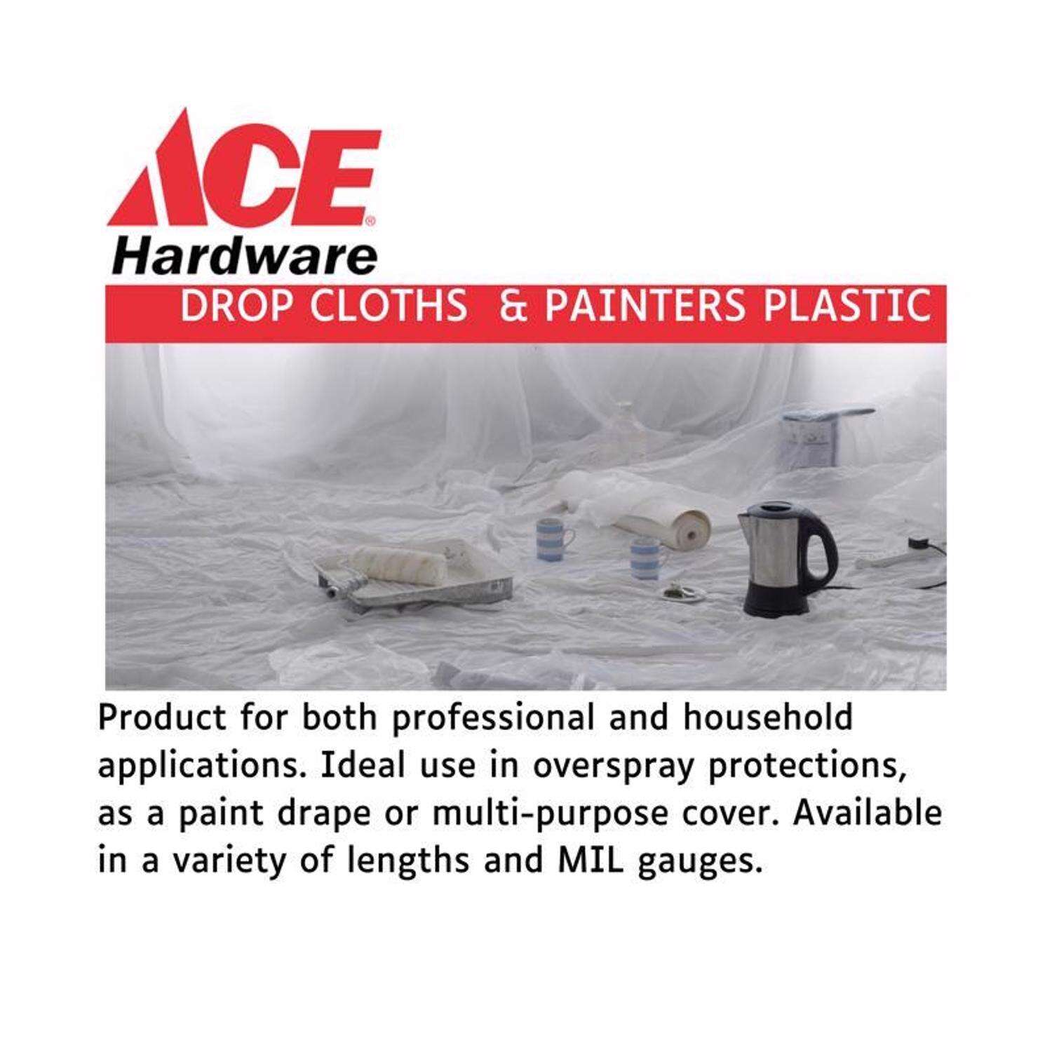 Ace Plastic Sheeting 4 mil X 20 ft. W X 25 ft. L Polyethylene Clear