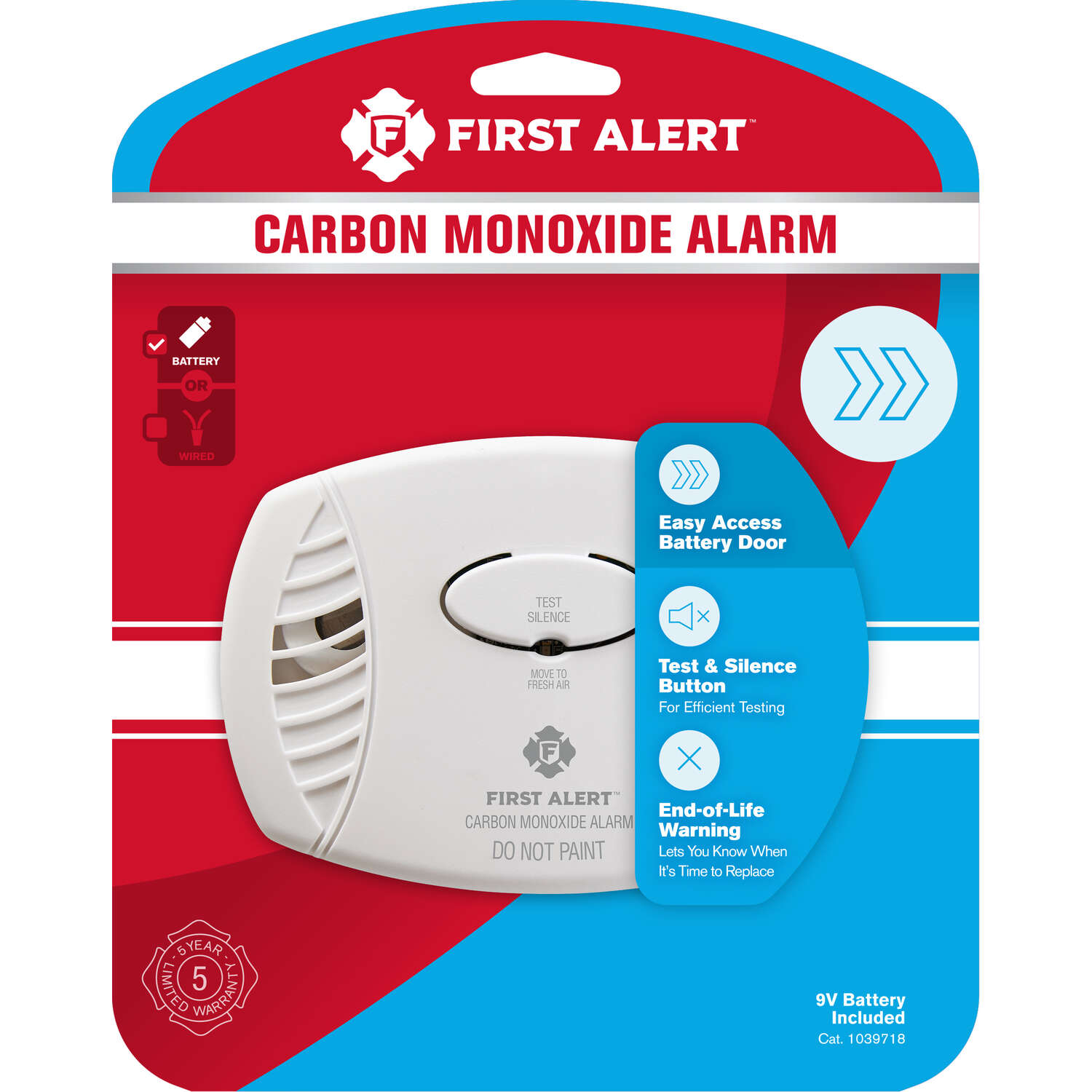 BRK Battery-Powered Electrochemical Carbon Monoxide Detector