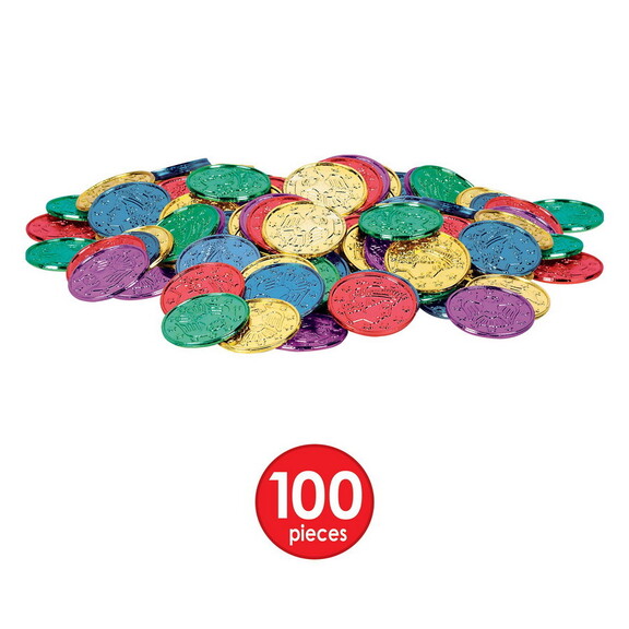 Beistle 50856 ASST Plastic Coins  asstd colorsmo...