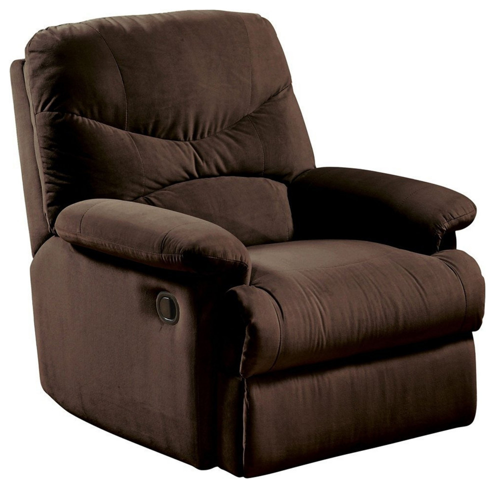 Arcadia Microfiber Glider Recliner  Chocolate Brown   Transitional   Recliner Chairs   by BuyDBest  Houzz