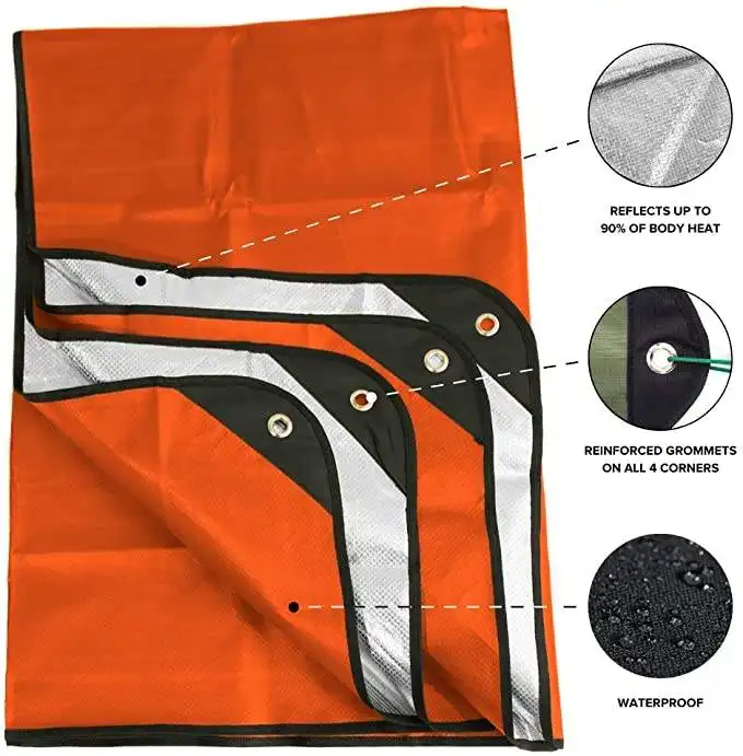 Thermal Reflective Tarp Insulated Survival Tarp Emergency Blanket for Camping casualty blanket