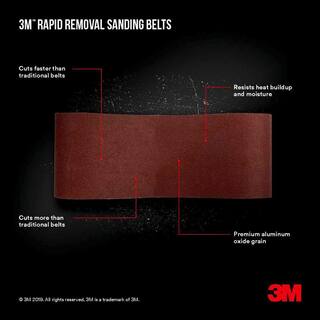 3M Rapid Removal 4 in. x 36 in. Power Sanding Belt 80-Grit (1-Pack) BELT4X361PK80