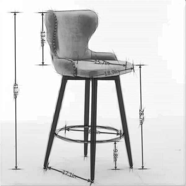 180° Swivel Bar Stool Chair for Kitchen Set of 2