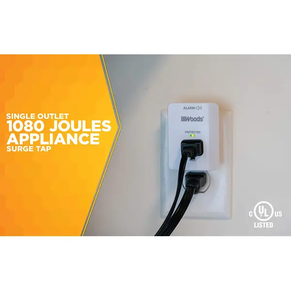 Woods 1-Outlet Wall Tap Surge Protector