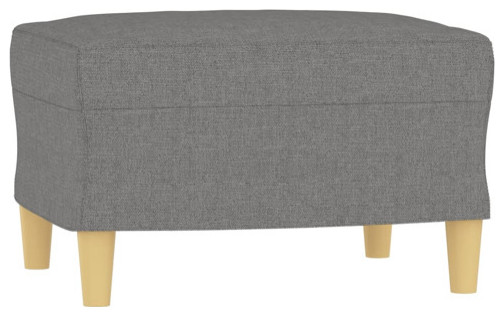 vidaXL Couch 3 Seater Sofa Couch with Footstool for Living Room Dark Gray Fabric   Midcentury   Sofas   by vidaXL LLC  Houzz