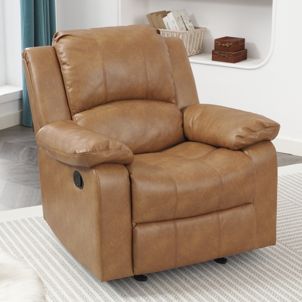 Charleston Leather Gel Glider Rocker Recliner by Greyson Living