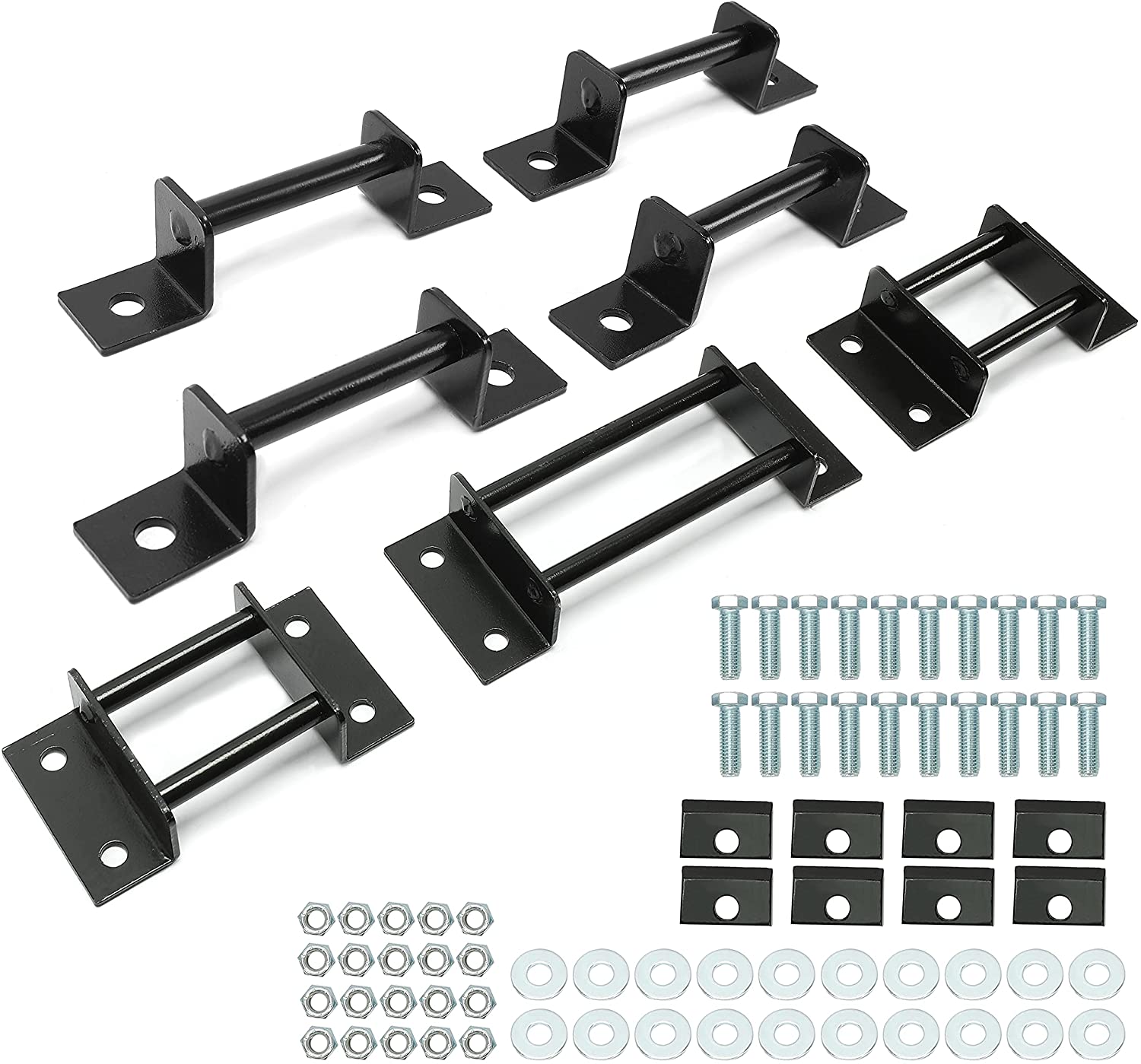 ECOTRIC Steel 3rd Black Seat Brackets with Strikers and Bolts for 2000-2014 Chevrolet Tahoe GMC Yukon Style Split 3rd-Row Seats