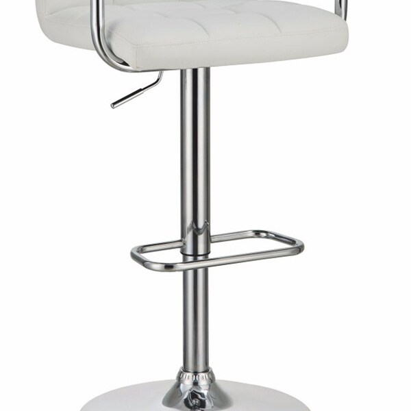 Swiveling Bar Stool， White - 37 H x 20.75 W x 19 L Inches