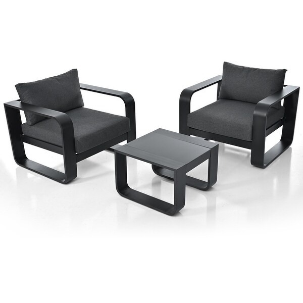 3Piece Aluminum Frame All Weather Patio Furniture with 6.7