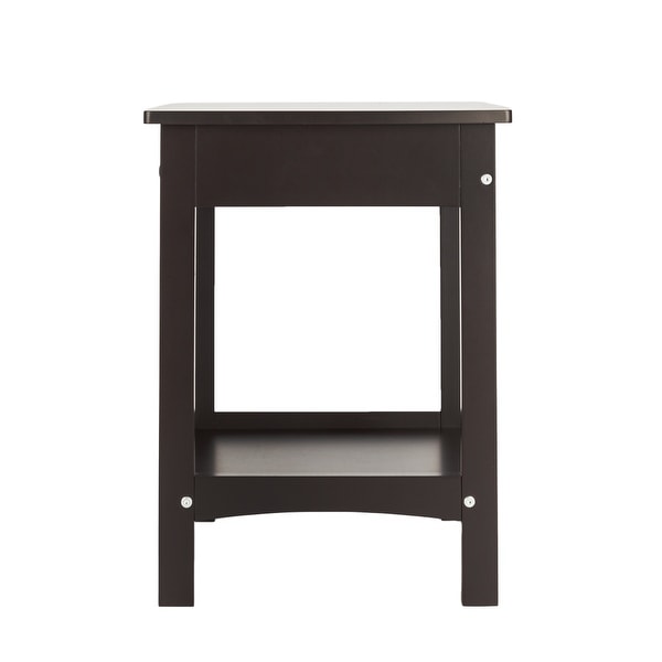 Coffee Side Table with Two Drawers Coffee - 17.32 x 17.32 x 21.85 INCH