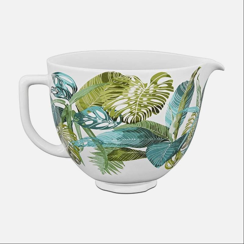 5-Quart Tropical Floral Ceramic Bowl + Flex Edge Beater for 4.5-Quart and 5-Quart KitchenAid Tilt-Head Stand Mixers | KitchenAid