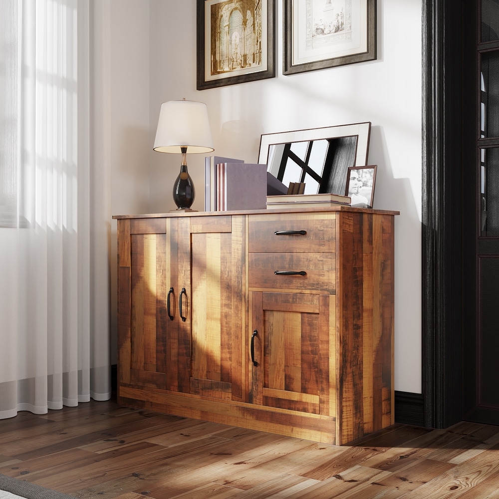 Wood Buffet Sideboard with 2 Doors  1 Storage and 2 Drawers