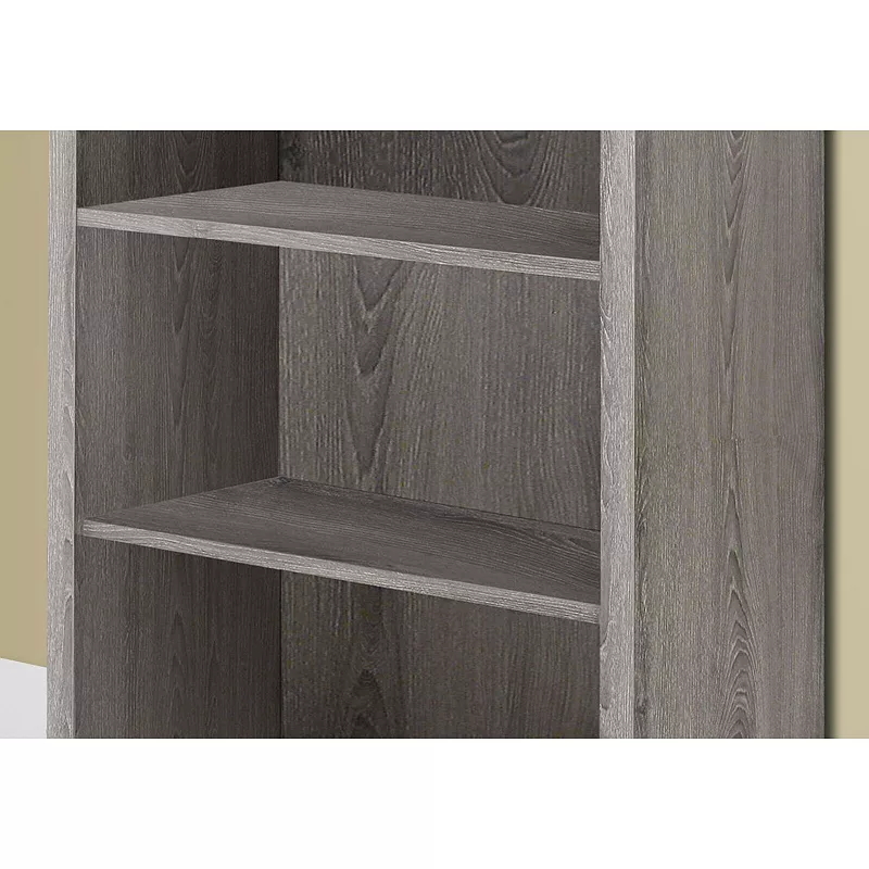 48 Taupe Brown Contemporary with Adjustable Shelves Rectangular Bookcase