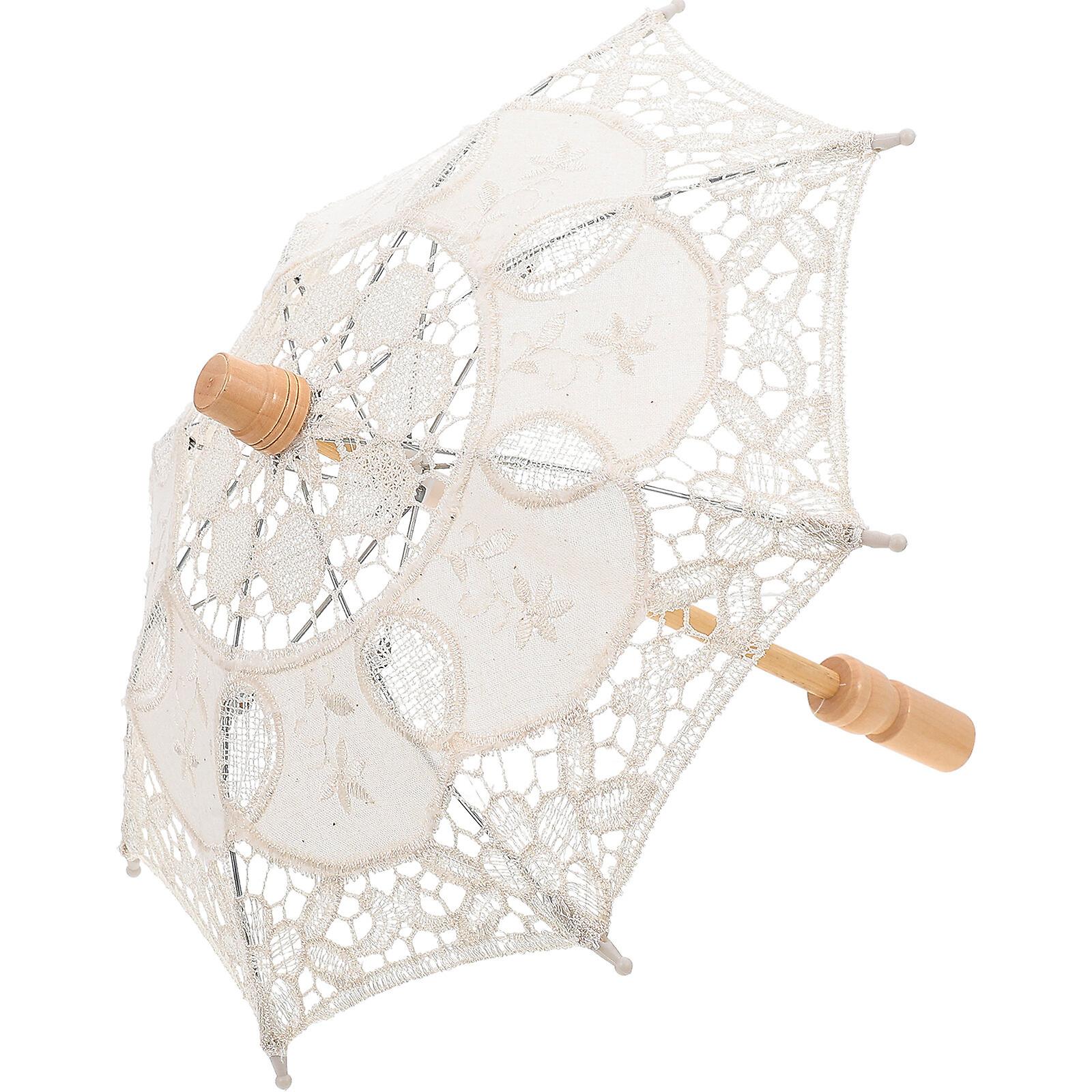 Wedding Decorative Umbrella Bride Lace Parasol Embroidery Umbrella Ornament