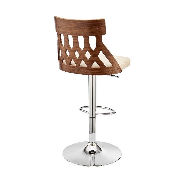 Swivel Barstool with Cut Out Back and Pedestal Base - 20 L X 19 W X 45 H Inches