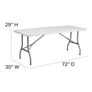 Carnegy Avenue 72 in. Granite White Plastic Tabletop Metal Frame Folding Table CGA-RB-22755-GR-HD