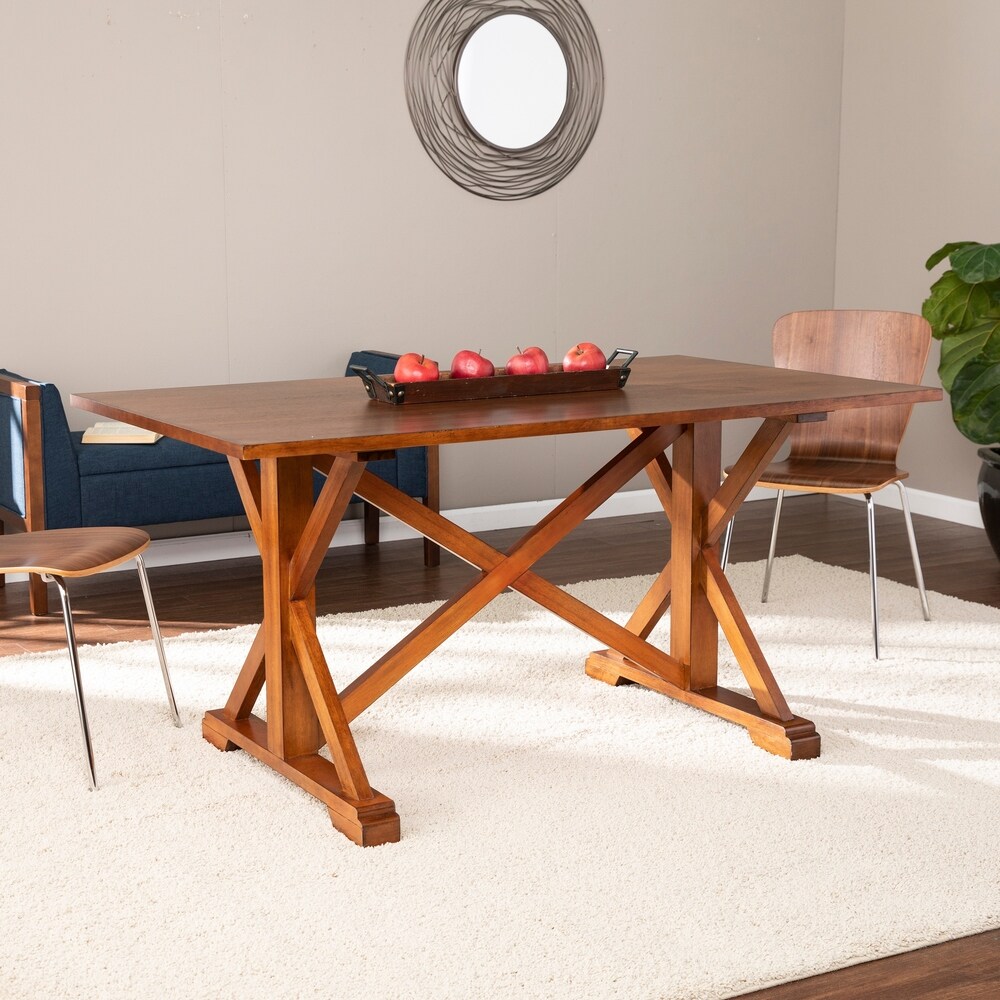 SEI Furniture Oriaga Farmhouse Trestle Dining Table