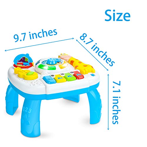 baccow Baby Toys 6 to 12-18 Months Musical Educational Learning Activity Table Center Toys for Toddlers Infants Kids 1 2 3 Year Olds Boys Girls Gifts Size 9.7 x 8.7 x 7.1 Inches