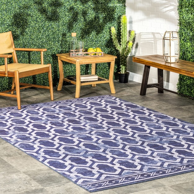 Nuloom Fae Geometric Machine Washable Indoor outdoor Area Rug