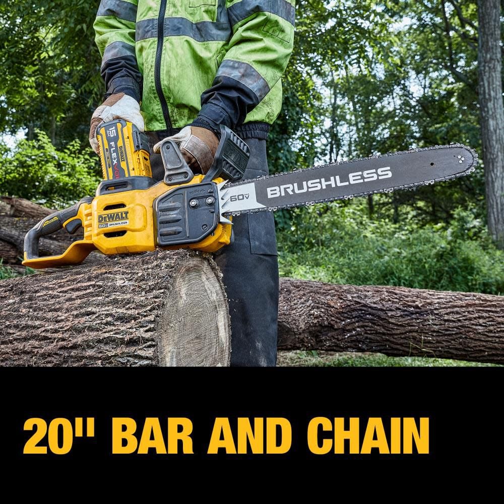 DEWALT FLEXVOLT 60V MAX Chainsaw Brushless Cordless 20" 5Ah Kit DCCS677Z1 from DEWALT