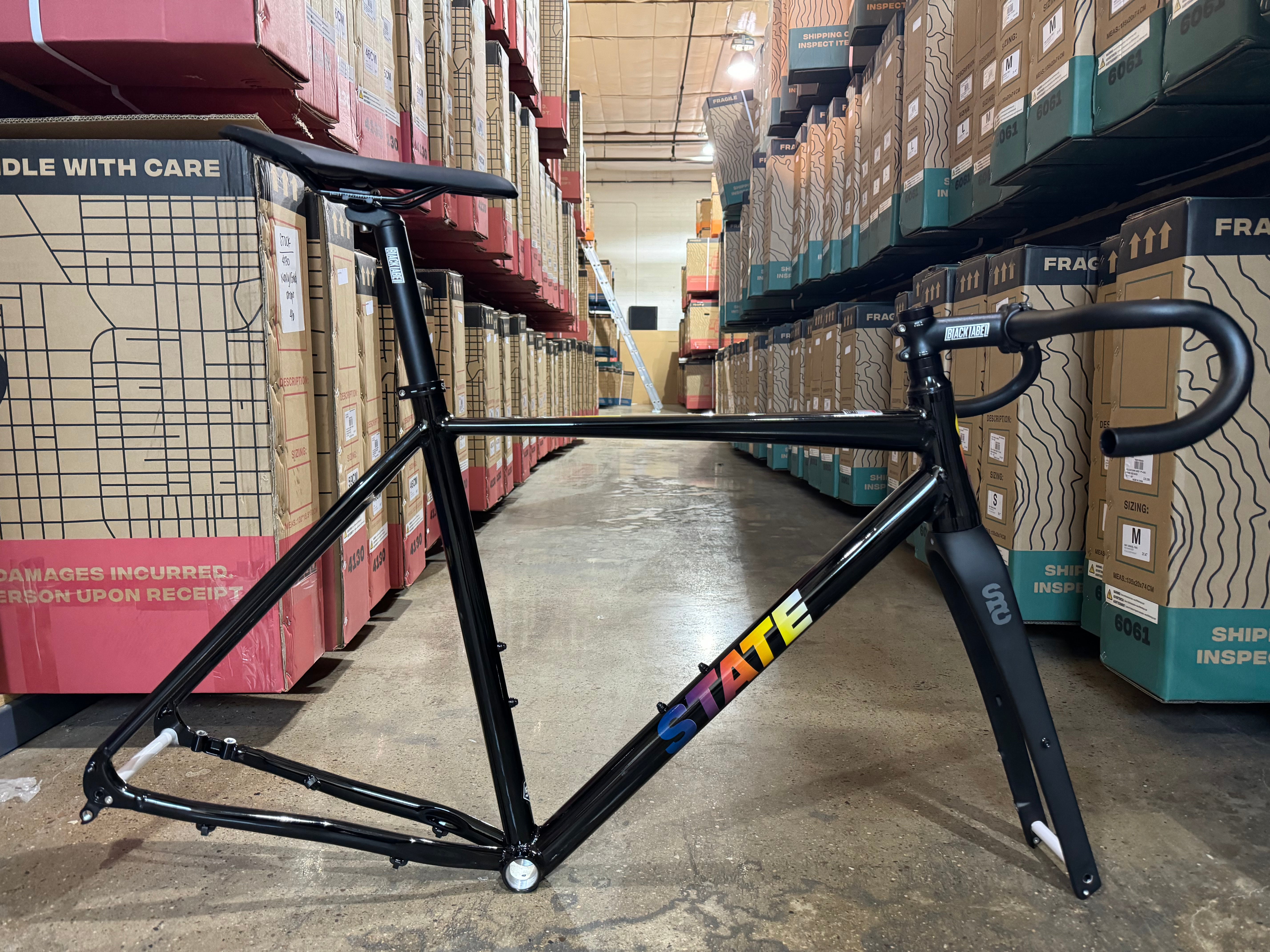 #1045 - 6061 All-Road - Black / Sunset- Frameset + Cockpit - Like-New Condition