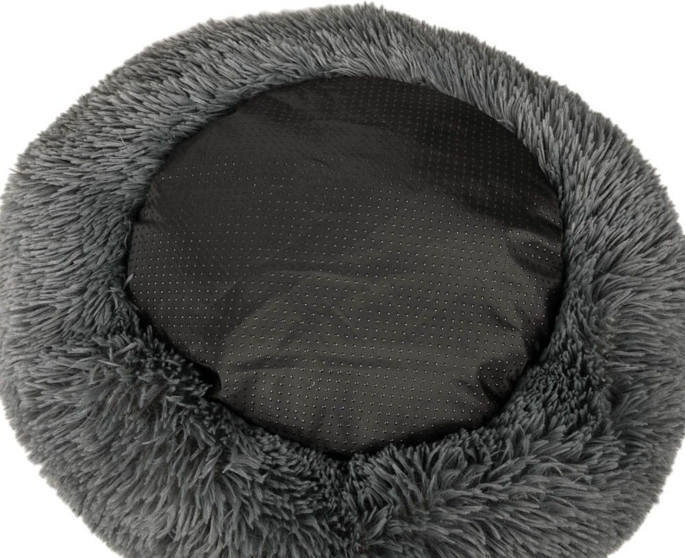 Archstone Pets Bolster Round Donut Cat and Dog Bed， Gray