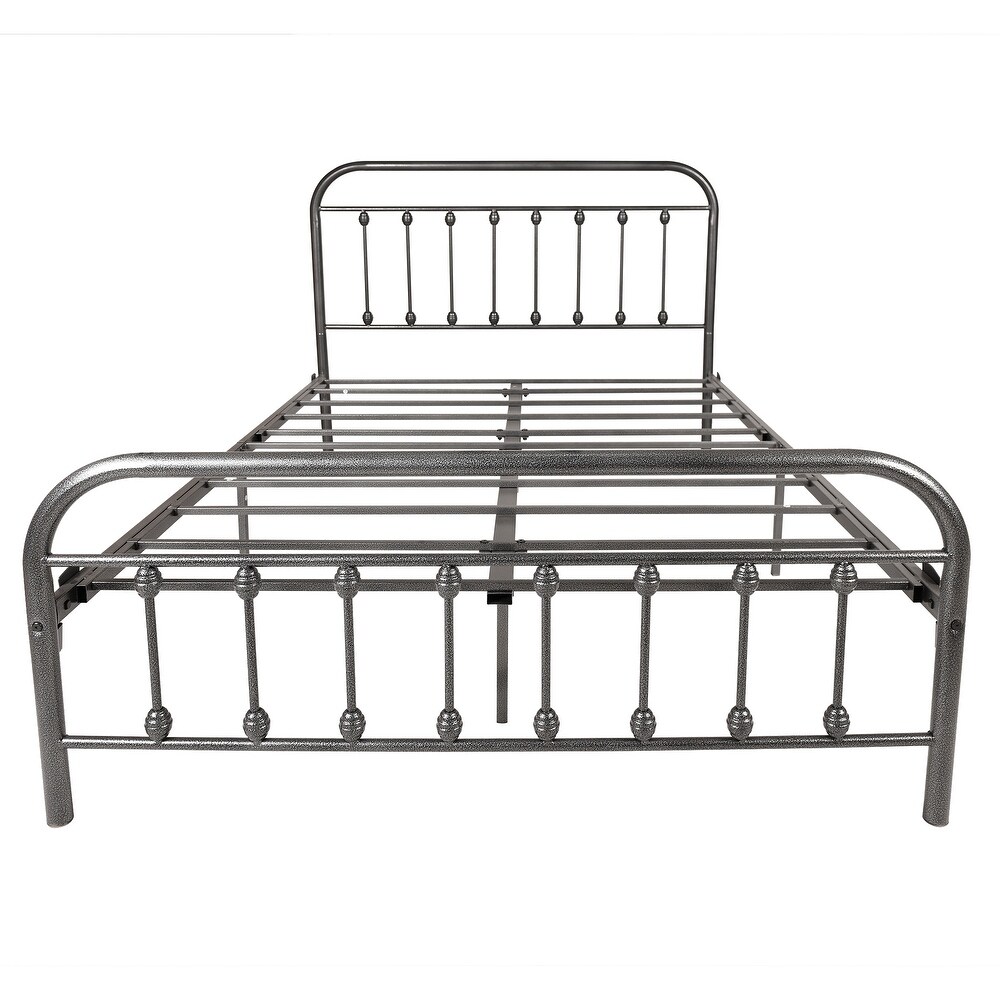 Vintage Victorian Style Metal Platform Bed Frame