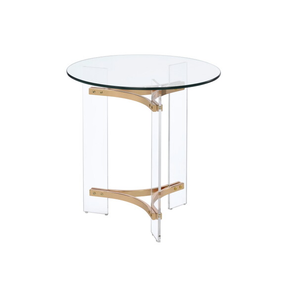 ACME Sosi End Table  Gold Finish LV01084