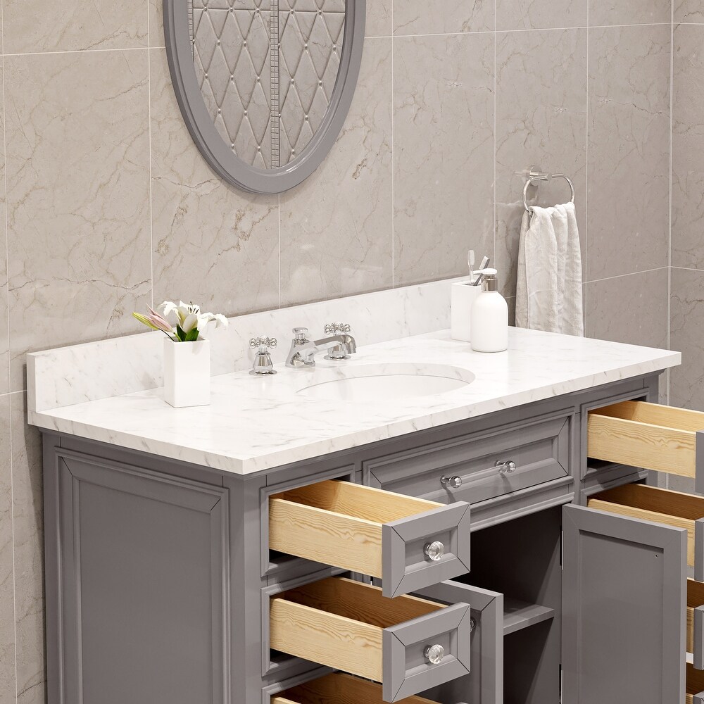 Water Creation Derby 48 inch Cashmere Grey Single Sink Bathroom Vanity