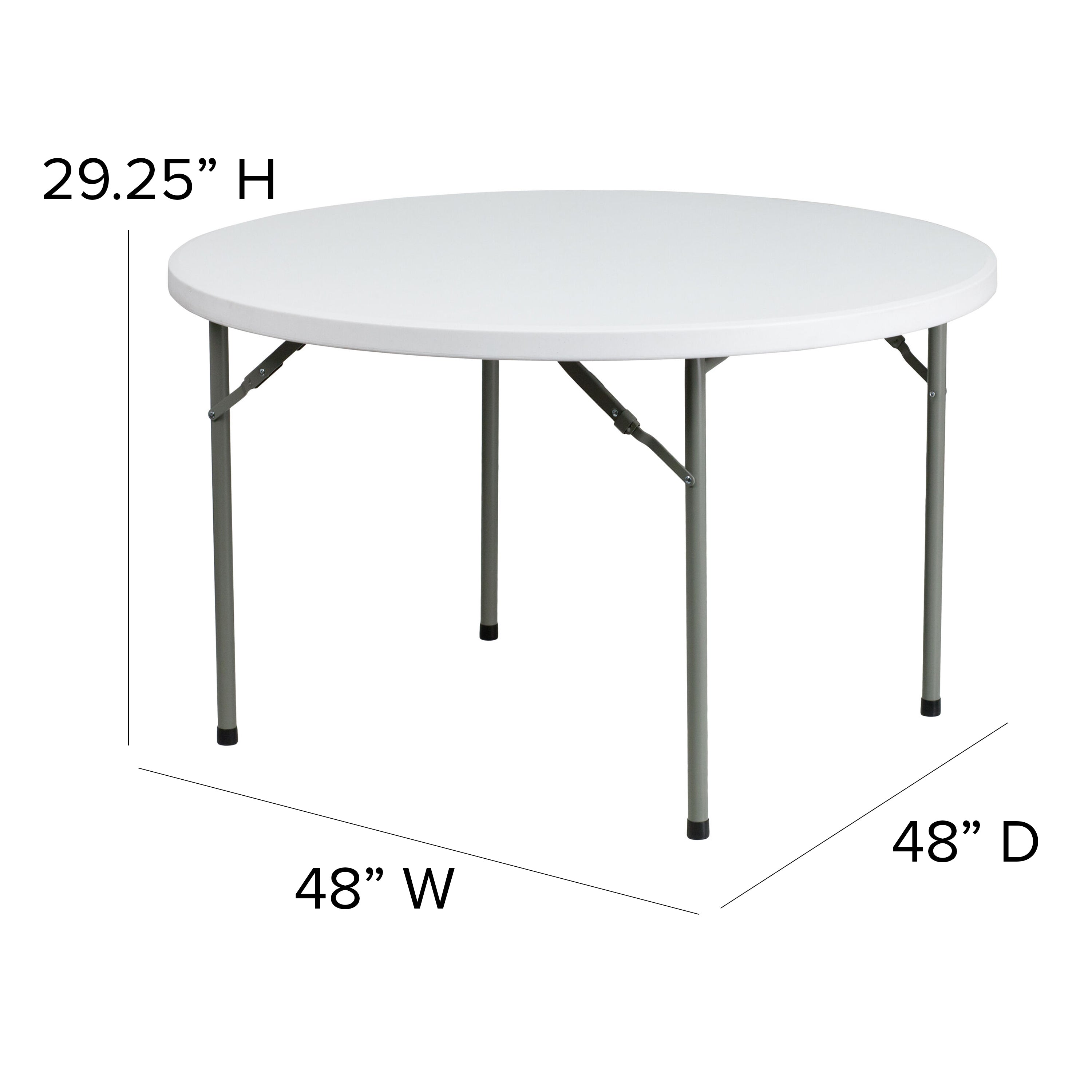 Flash Furniture 4-Foot Round Granite White Plastic Folding Table